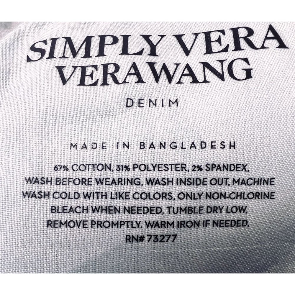 SOLD Simply Vera Vera Wang Womens Power Stretch High Waisted Skinny Jeans Sz 10 - Picture 8 of 9